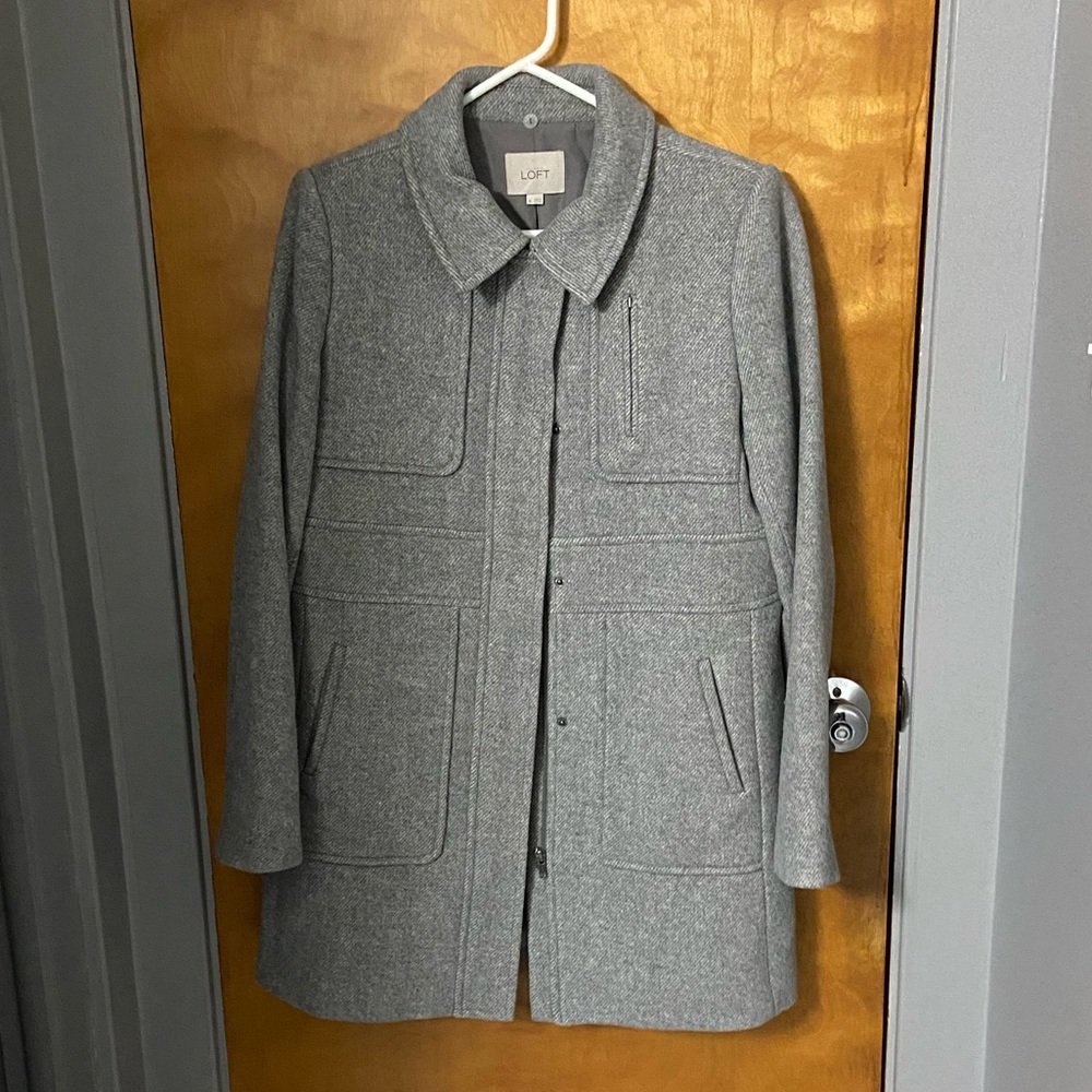 LOFT Grey Peacoat